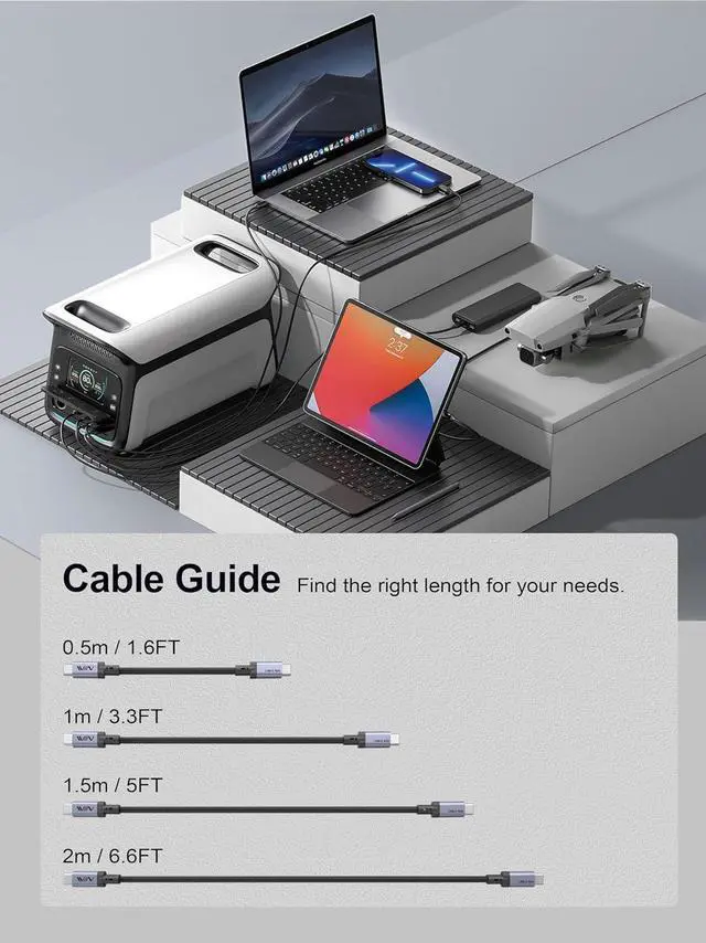 Alt view image 7 of 7 - QGeeM USB C to USB C Cable,USB4,40Gbps Data Transmmision,PD 240W Fast Charging,Supports 8K/4K Viedio,Compatible with iPhone 15/ipad Air 4/MacBook Pro/Air,Samsung/Thunderbolt 3/4-1m