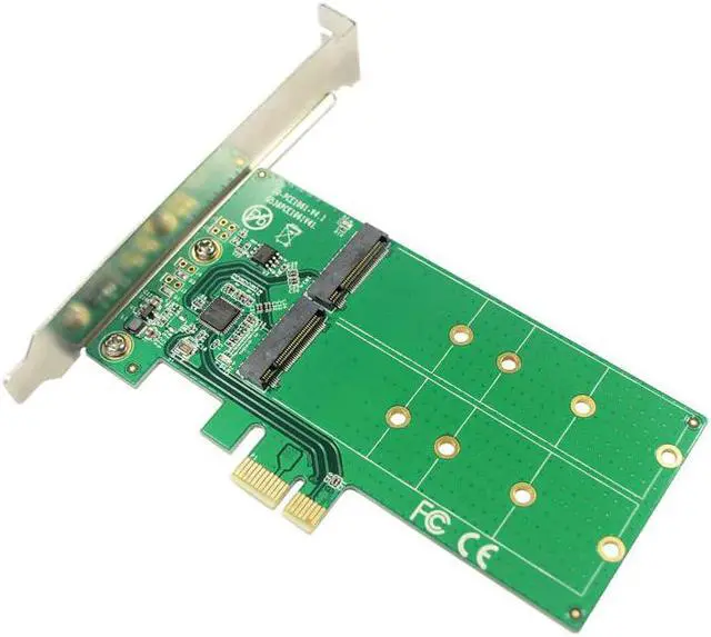 Alt view image 4 of 5 - On Cards PCIE to M2 Adapter M.2 NGFF TO PCI Express PCIE X1 Adapter Dual Port B Key Card Supports 2230 2242 2260 2280 M2 SSD