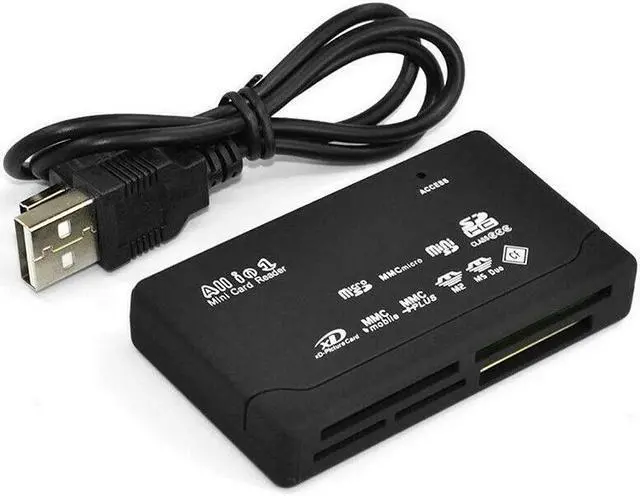 Alt view image 2 of 4 - All In One Card Reader USB 2.0 SD Card Reader Adapter Support TF CF SD Mini SD SDHC MMC MS XD