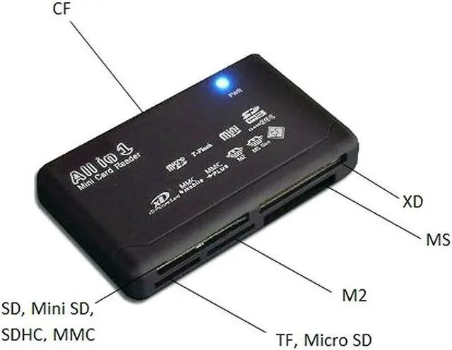 Alt view image 4 of 4 - All In One Card Reader USB 2.0 SD Card Reader Adapter Support TF CF SD Mini SD SDHC MMC MS XD