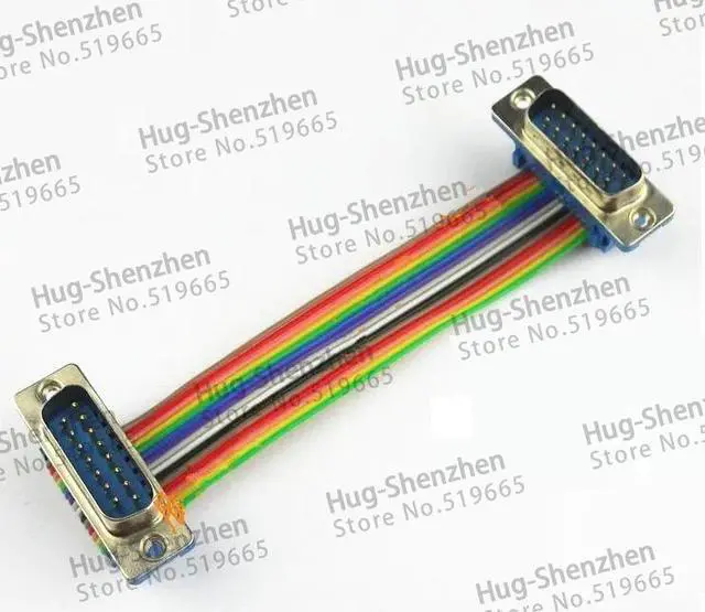 Alt view image 4 of 5 - DB15 ribbon cable  DIDC-15P male to female/female to female/male to male cable  DIDC DR15 COM connector cable