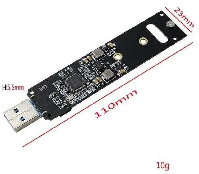 Alt view image 5 of 5 - M.2 NVME M Key SSD to USB 3.1 10Gbps Adapter PCI express to USB-A 3.1 Solid State Drive Internal Converter for 2242/2260/2280