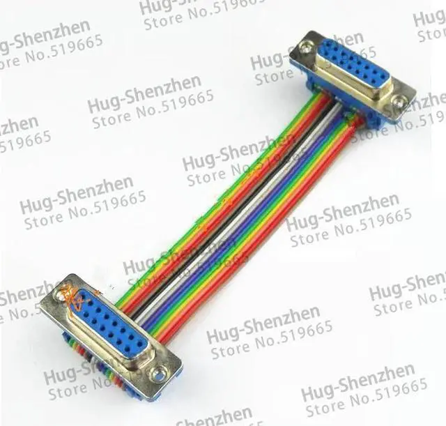 Alt view image 5 of 5 - DB15 ribbon cable  DIDC-15P male to female/female to female/male to male cable  DIDC DR15 COM connector cable
