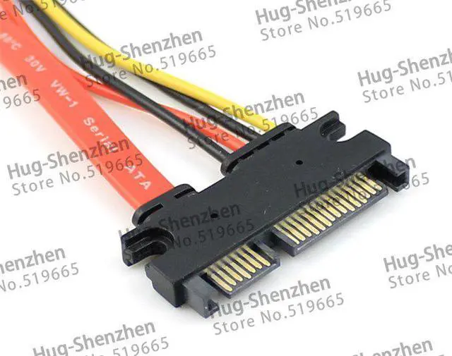Alt view image 3 of 5 - 5pcs 22PIN 15+7 PIN Male To Female SERIAL ATA SATA HDD Data POWER EXTENSION M/F Wire CABLE