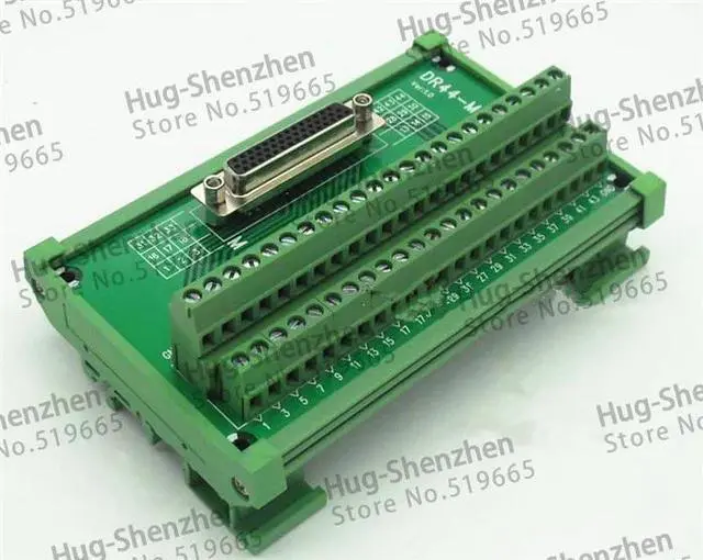 Alt view image 2 of 3 - DB44 D-SUB DR-44 44 pins DR44 Female 44pin port  din rail mounting Terminal block adapter converter PCB board Breakout 3 row