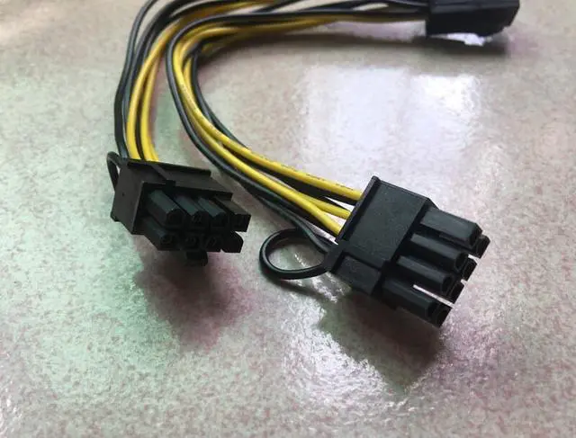 Alt view image 4 of 6 - 50pcs High quality 8 Pin CPU to PCI-E 8(6+2)pin splitter 18AWG extention GPU Graphics Video Card  power cable 20cm