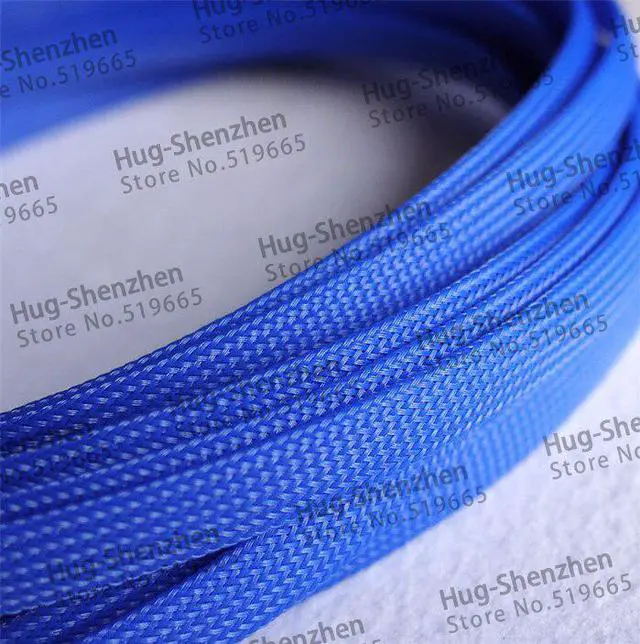 Alt view image 3 of 6 - 50M Cable Sleeves 10mm 10 Colors Snakeskin Mesh Wire Protecting Nylon Tight PET Expandable Insulation Sheathing Braided Sleeves
