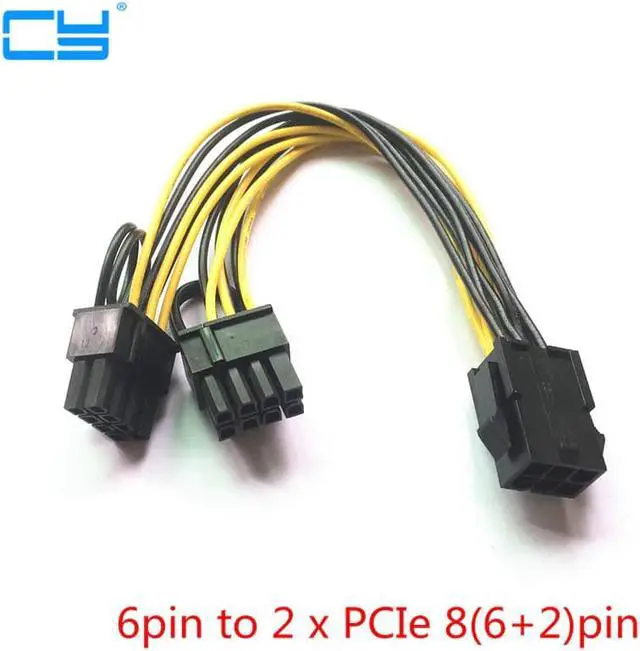 Alt view image 5 of 5 - 10pcies/lot Molex 6 pin PCI Express to 2 x PCIe 8 (6+2) pin Motherboard Graphics Video Card PCI-e VGA Splitter Hub Power Cable