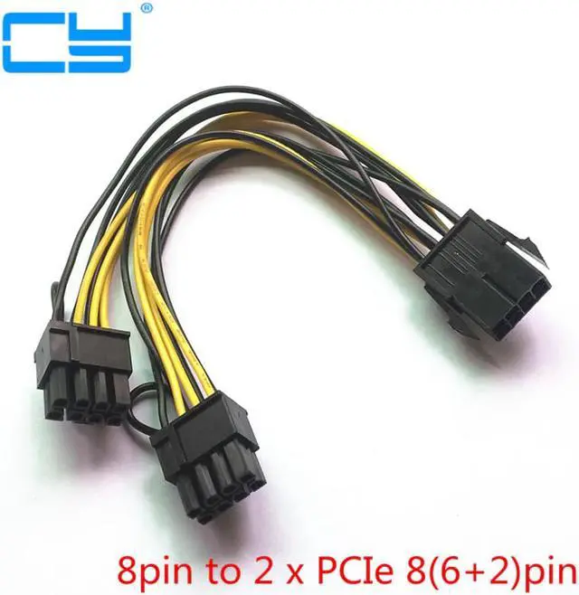 Alt view image 2 of 6 - 50pcs High quality 8 Pin CPU to PCI-E 8(6+2)pin splitter 18AWG extention GPU Graphics Video Card  power cable 20cm