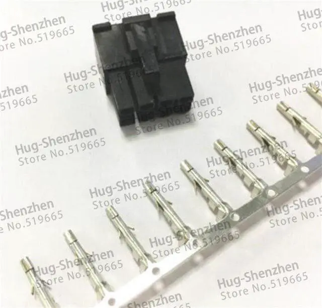 Alt view image 3 of 3 - 30pcs Black 5557/ 8Pin 2*4pin male for PC/computer PCI-E Power connector plastic shell with 240pcs terminals pin crimp long leg