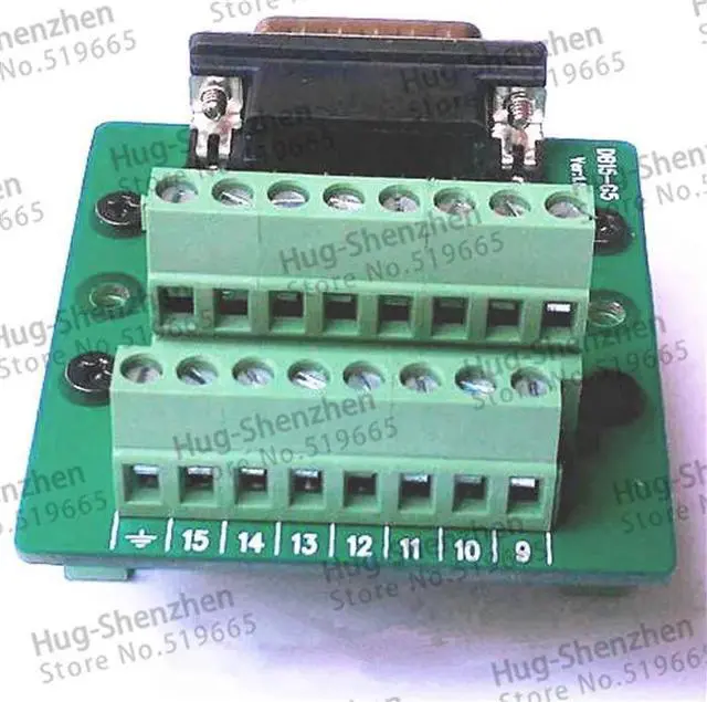 Alt view image 3 of 3 - 5pcs DB15 Male D-SUB 15 Pin Port Signals Breakout PCB Board  terminal Adapter connector DR15 without  Din Rail Mounting