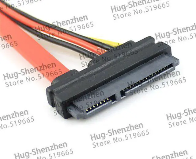 Alt view image 4 of 5 - 5pcs 22PIN 15+7 PIN Male To Female SERIAL ATA SATA HDD Data POWER EXTENSION M/F Wire CABLE