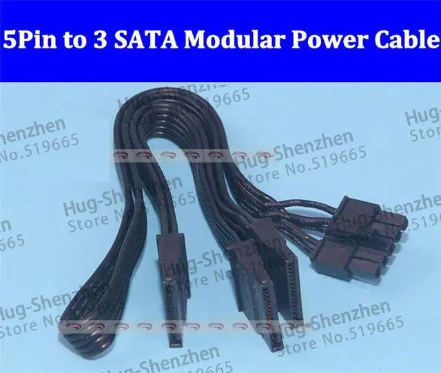 Main image of 5Pin to 3 SATA Modular Power Supply Adapter Cable for Coolermaster V700 V750 V850 V1000