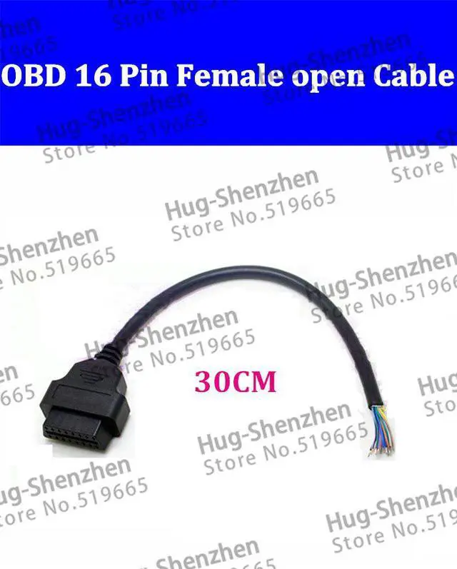 Main image of 20pcs/lot OBD2 OBD-II Opening Cable 16 Pin Female Extension Connector Diagnostic Extender 30CM