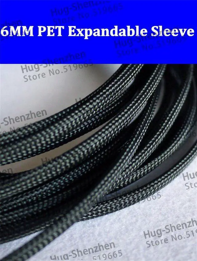 Main image of 6mm Braided Cable Wire Sheathing Sleeving Harness Expandable Wire sleeving 10M(32.8feet)-Black