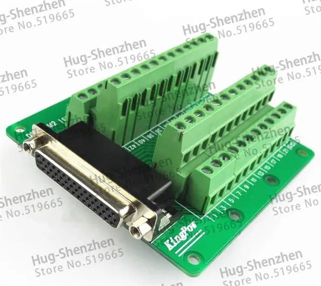 Alt view image 3 of 4 - DB44 D-SUB DR-44 44 DR44 DB 44 pins Female 44pin port  Terminal block adapter converter PCB board Breakout 3 row