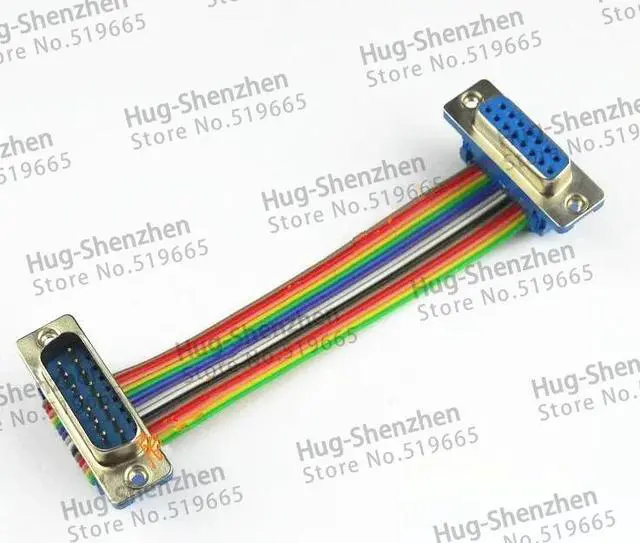 Alt view image 2 of 5 - DB15 ribbon cable  DIDC-15P male to female/female to female/male to male cable  DIDC DR15 COM connector cable