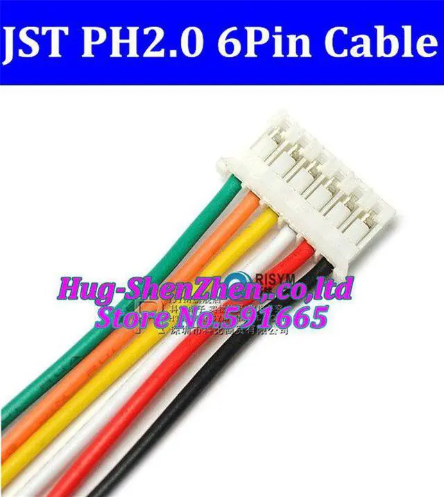 Main image of 50pcs/lot  JST 2.0mm PH2.0 PH 2.0 6pin PH-6p connector with cable 100mm wire 24AWG