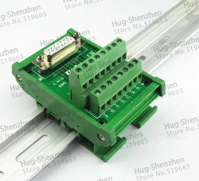 Alt view image 2 of 2 - DB15 female D-SUB 15 Pin Port Signals Breakout PCB Board Screw terminal Adapter connector DR15 with housing