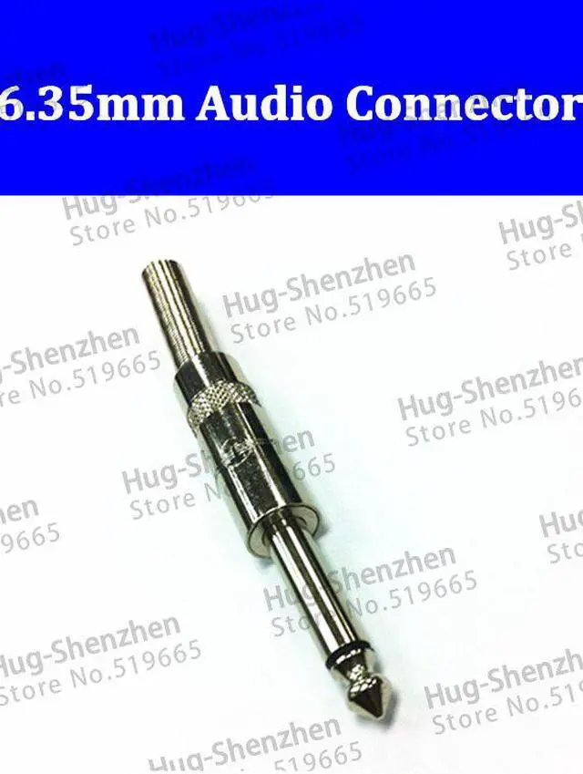 Main image of 10pcs  6.35mm Audio Plug, 6.5mm Mono Metal plug Audio Cable Connector,6.5mm Microphone Plug