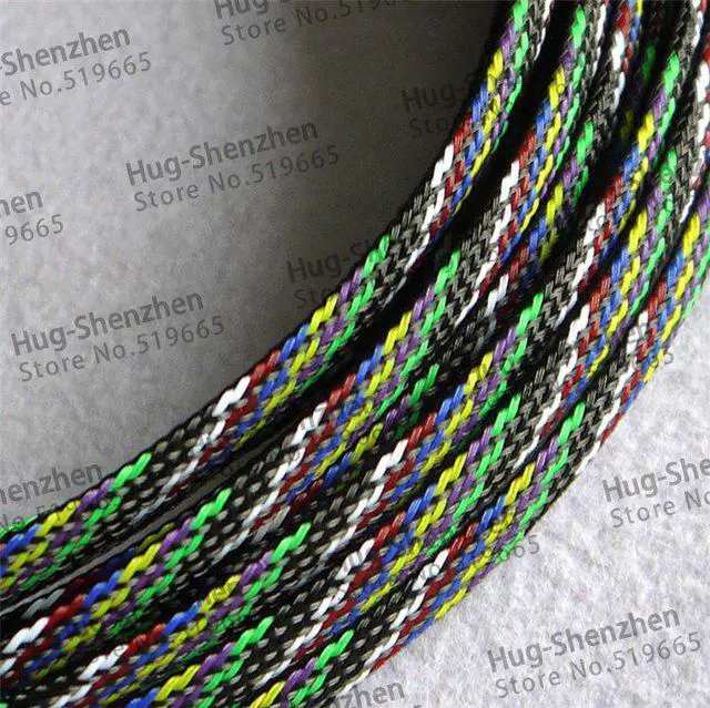 Alt view image 4 of 5 - 6mm Braided Cable Wire Sheathing Sleeving Harness Expandable Wire Sleeving 10M -Mix Color