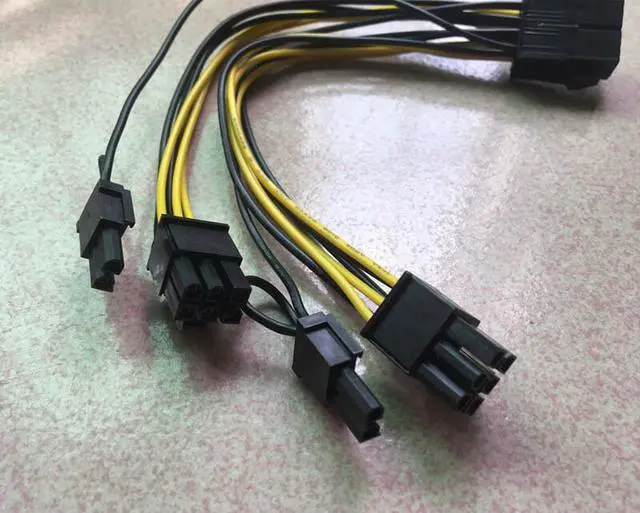 Alt view image 6 of 6 - 50pcs High quality 8 Pin CPU to PCI-E 8(6+2)pin splitter 18AWG extention GPU Graphics Video Card  power cable 20cm