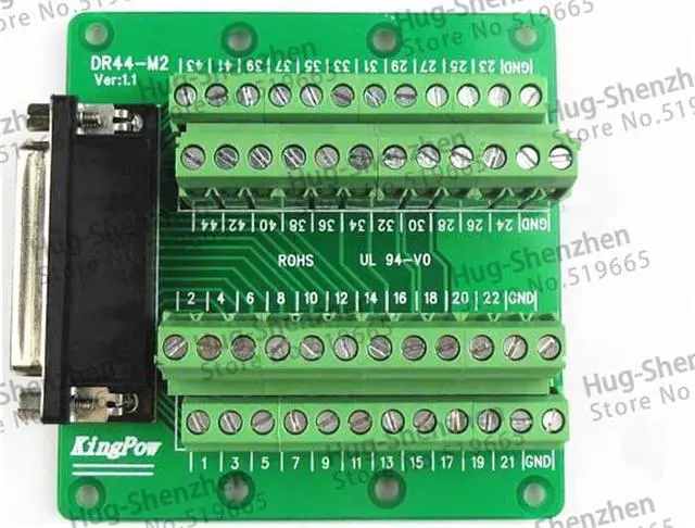 Alt view image 2 of 4 - DB44 D-SUB DR-44 44 DR44 DB 44 pins Female 44pin port  Terminal block adapter converter PCB board Breakout 3 row