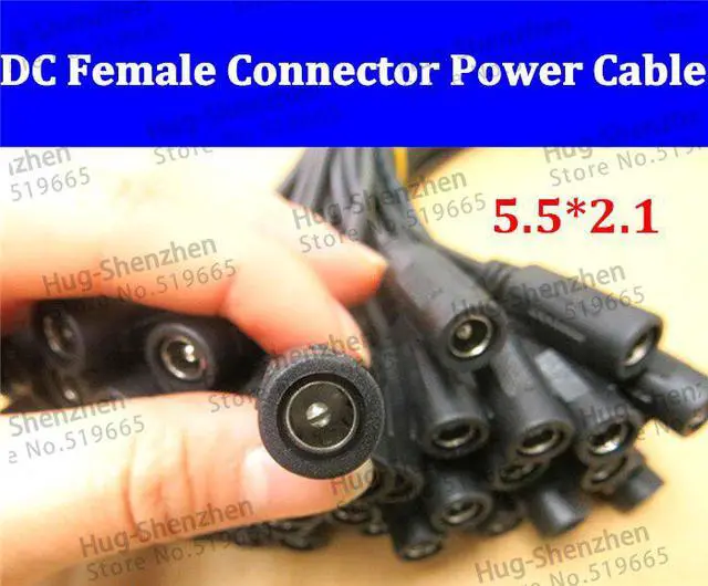Main image of 30cm DC power female connector power cord cable size 5.5*2.1 Power female Plug Connector for Monitoring,led light--10pcs