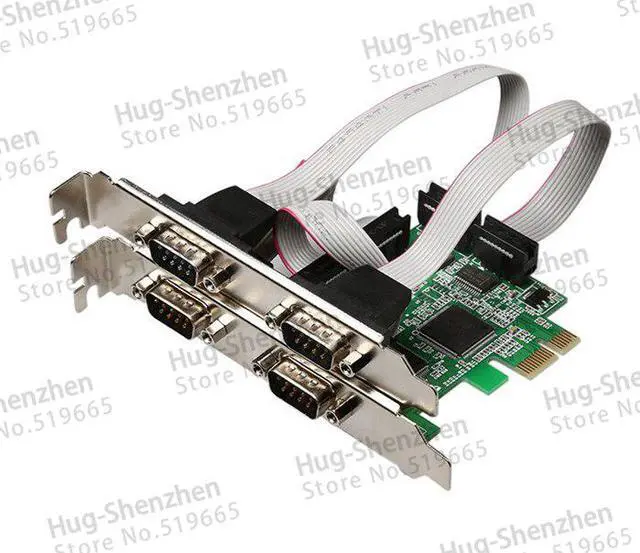 Alt view image 3 of 6 - PCI-E to 4port RS232 PCI Express DB-9 Serial RS232 RS232 Com Ports to PCI-E Controller Extender Adapter Card 2pcs/lot