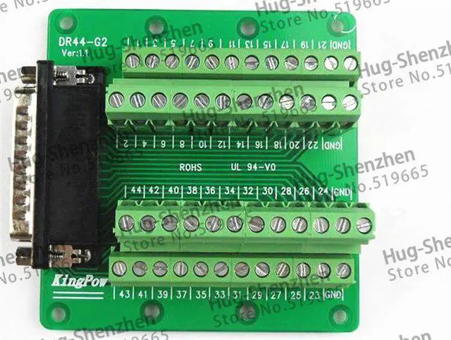 Alt view image 3 of 4 - DB44 D-SUB DR-44 44  DR44 pins DB 44 port  Terminal block adapter converter PCB board Breakout 3 row-4pcs