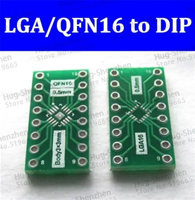Main image of Best price 10pcs/lot LGA16 or QFN16 to DIP16 0.5mm pitch adapter board