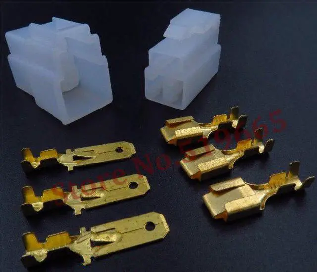 Alt view image 3 of 3 - 300pcs/lot 6.3-3Pin 3-Pin car plug car male +female +terminals power supply connector electrical wire connector