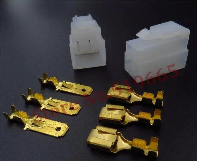 Alt view image 2 of 3 - 300pcs/lot 6.3-3Pin 3-Pin car plug car male +female +terminals power supply connector electrical wire connector