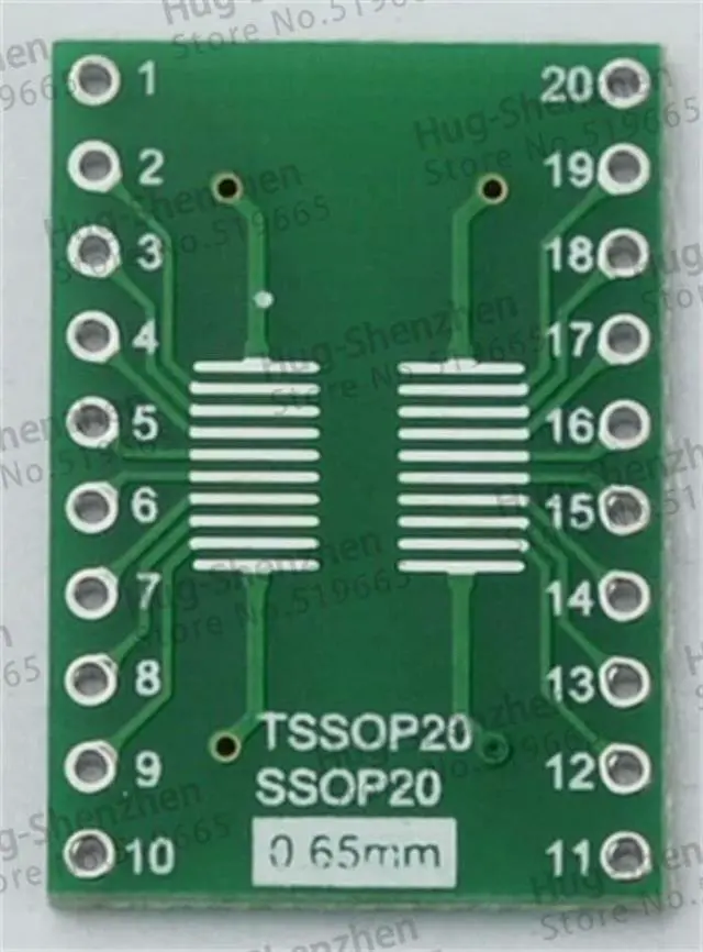 Alt view image 3 of 3 - 10pcs sop20 to dip20 Interposer Moudle PCB Board Adapter Plate