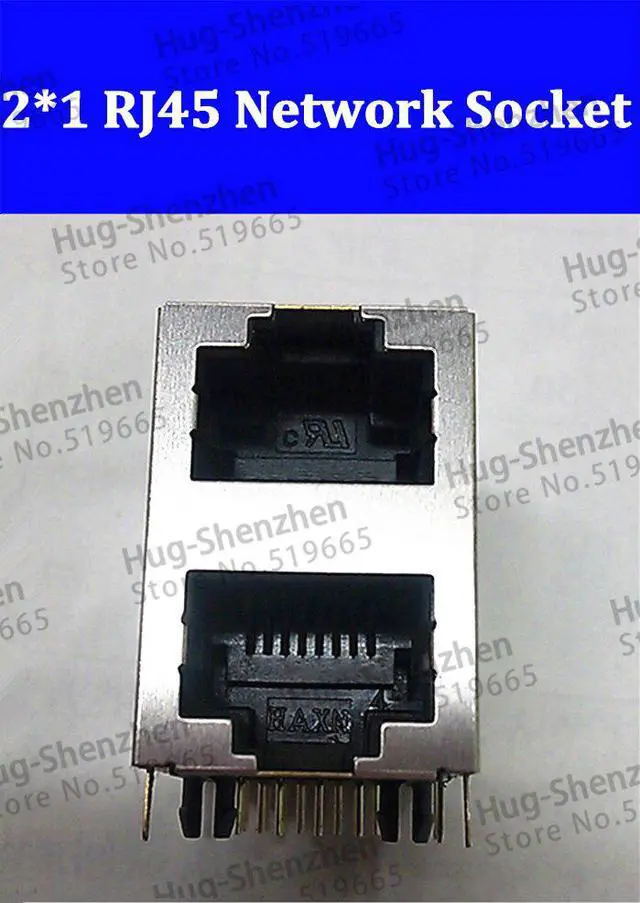 Main image of 20PCS RJ45 network jack shielded RJ45 socket 8P8C 2*1 socket