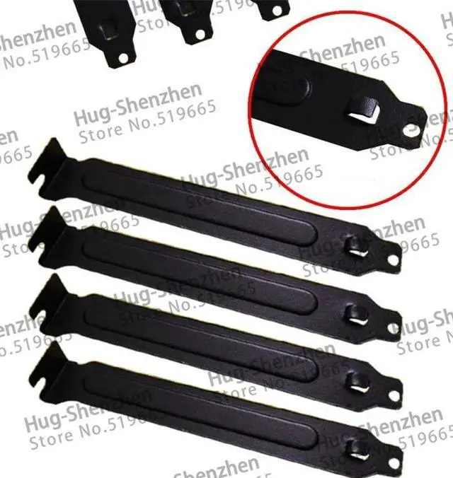 Alt view image 2 of 3 - 5pcs/lot Black dustproof PCI solt covers brackets shield 12cm*1.9cm with screw for desktop