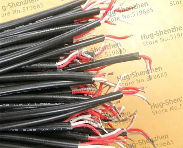 Alt view image 4 of 6 - 10pcs DC male head 5.5*2.1 surveillance camera power connector Tuning fork power DC plug cable wire 30cm