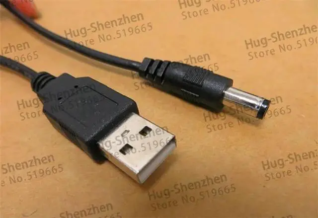Alt view image 3 of 5 - 100pcs USB A male to 5.5 mm/2.1 mm 5 Volt DC 5.5*2.1 Barrel Jack Power Cable