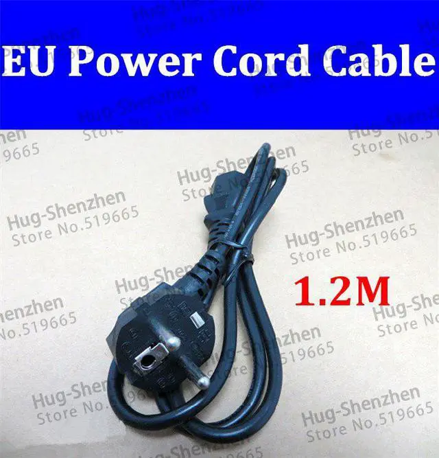 Main image of 10pcs Promotion!!! Cheap 1.2M Power Cable EU Europe Standard EU Power Extension Cable for PC Laptop