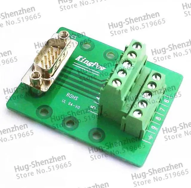 Alt view image 3 of 3 - RS232 Serial  DB9 Male to Terminal Adapter Connector Signals Terminal Module
