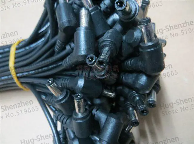 Alt view image 2 of 6 - DC Power Angle male 5.5x2.5 fork Connector Cable Plug Jack Adapter , DC Pigtail Male 90 Degree Wire 5.5*2.5 , 20pcs,