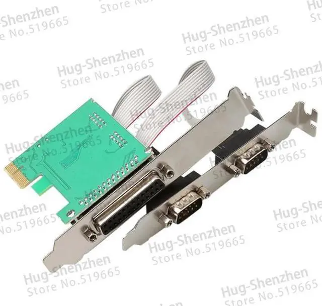 Alt view image 5 of 5 - PCIE PCI-E to Dual serial port card DB9 RS232 2-Port LPT parallel port X1 serial card 2 Serial COM  expansion card 5pcs/lot