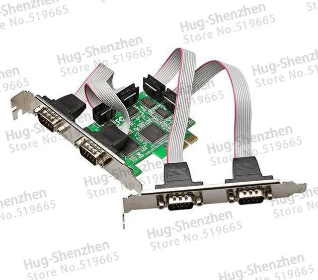 Alt view image 2 of 6 - PCI-E to 4port RS232 PCI Express DB-9 Serial RS232 RS232 Com Ports to PCI-E Controller Extender Adapter Card 2pcs/lot