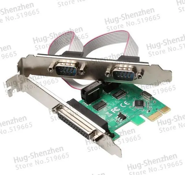 Alt view image 2 of 5 - PCIE PCI-E to Dual serial port card DB9 RS232 2-Port LPT parallel port X1 serial card 2 Serial COM  expansion card 5pcs/lot