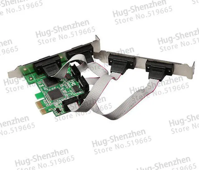 Alt view image 4 of 6 - PCI-E to 4port RS232 PCI Express DB-9 Serial RS232 RS232 Com Ports to PCI-E Controller Extender Adapter Card 2pcs/lot