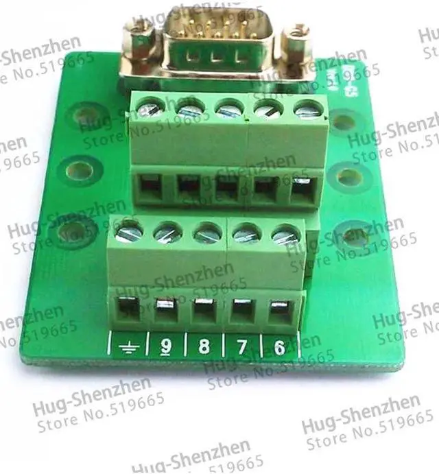 Alt view image 2 of 3 - RS232 Serial  DB9 Male to Terminal Adapter Connector Signals Terminal Module