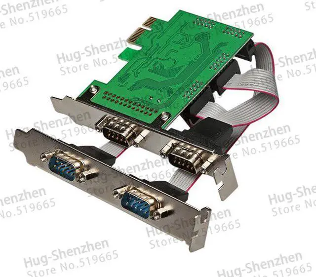Alt view image 5 of 6 - PCI-E to 4port RS232 PCI Express DB-9 Serial RS232 RS232 Com Ports to PCI-E Controller Extender Adapter Card 2pcs/lot
