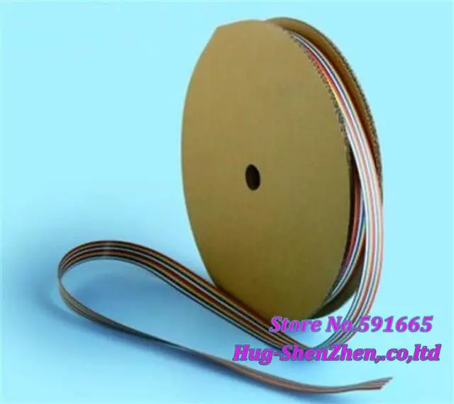 Alt view image 2 of 2 - 10 WAY Flat Color Rainbow Ribbon flat Cable wire 10P ribbon cable 1.27MM pitch for 2.54mm pitch FC connector 61meter