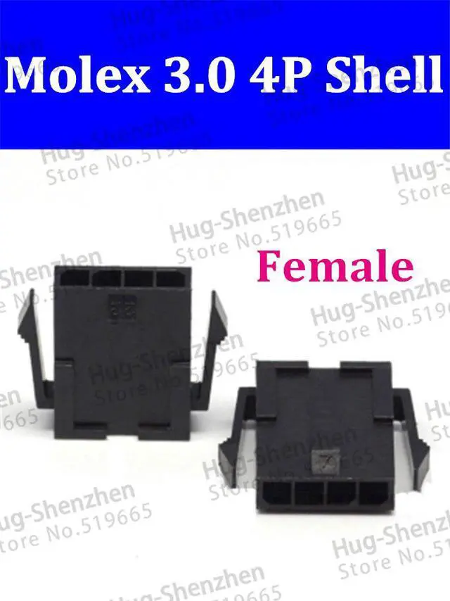 Main image of 5557 50pcs 1*4p 4Pin Molex 3.0mm Female Connector plastic shell