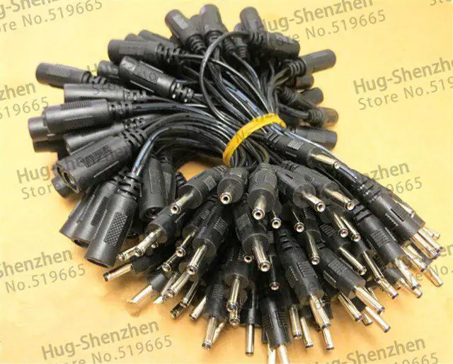 Alt view image 6 of 6 - 100pcs/lot 15cm DC connector adapter cable with 5.5*2.1 female connector to 3.5*1.35 Male connector